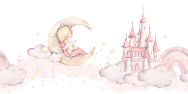 Fototapeten Prinzessin auf dem Mond
